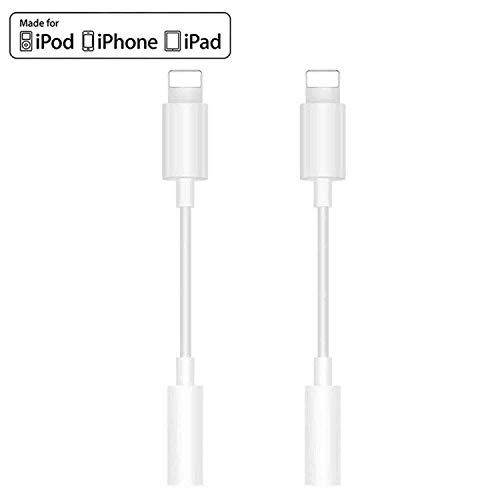 Product Cover (Apple MFi Certified) Lightning to 3.5mm Headphone for iPhone, 2 Pack 3.5mm High Digital Aux Stereo Compatible for iPhone 11/11 Pro/XS/XR/X/8/7, iPad, Support iOS 13 & Music Control & Calling Function