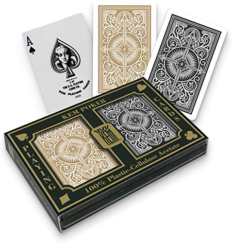 Product Cover KEM Arrow Black and Gold, Poker Size- Standard Index Playing Cards (Pack of 2) - 1017399