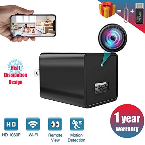 Product Cover New 2019 WiFi Spy Hidden Camera Charger with Remote View,HD 1080P Spy Camera USB Charger,Wireless Nanny Cam, Home Surveillance Spy Cam with Motion Detection,Support iOS/Android