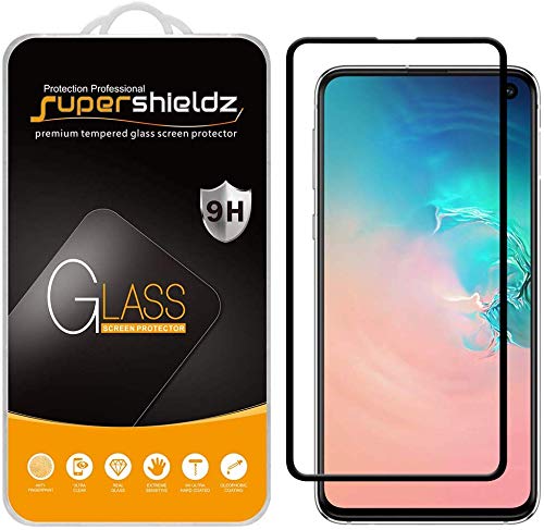 Product Cover (2 Pack) Supershieldz for Samsung Galaxy S10e (Not Fit for Galaxy S10) Tempered Glass Screen Protector, (Full Screen Coverage) 0.32mm, Anti Scratch, Bubble Free (Black)