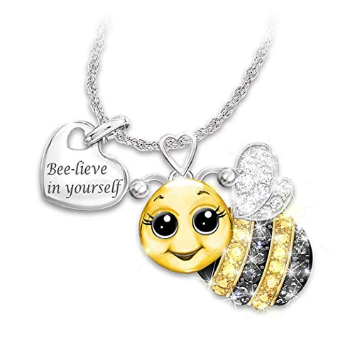 Product Cover Eubell Cute Animal Love Heart Pendant Necklace for Women Christmas Graduation Gift