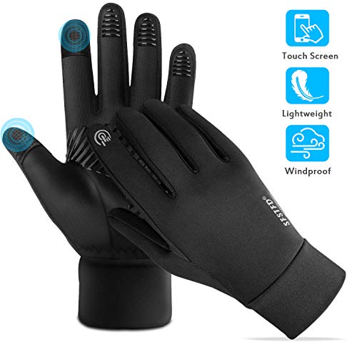 Product Cover FoPcc Running Gloves for Men Women Compression Lightweight Touch Screen Cycling Windproof Anti-Slip Gloves Warm Liners for Winter (Medium)
