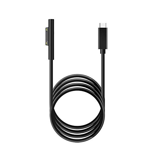 Product Cover Surface Pro Charging Cable, Takya Surface Pro Connect to USB C PD Charging Cable Cord 15V Compatible with Microsoft Surface Go/Surface Pro 7/ Pro 6/ Pro 5th Gen/Pro 4/ Pro 3 Charger Cable 5.8ft