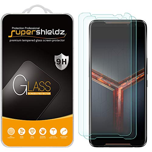 Product Cover (2 Pack) Supershieldz for Asus ROG Phone 2 / ROG Phone II (ZS660KL) Tempered Glass Screen Protector, Anti Scratch, Bubble Free