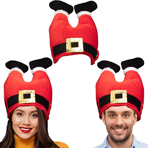 Product Cover Simply Genius, 3 Pack, Christmas Hat Set: Christmas Tree Hat or Santa Hat Bulk for Christmas Costumes for Adults and Kids