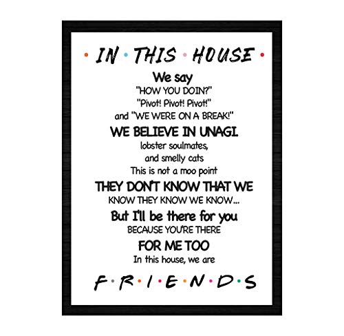 Product Cover LaurBella for Friends Quotes TV Poster in This House Sign Friends TV Show Poster Funny Quotes Bedroom Family Rules Poster 8