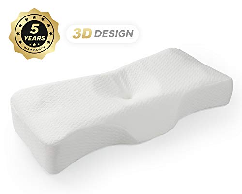 Product Cover KUIENSI Memory Foam Cervical Contour Orthopedic Pillow for Sleeping Neck and Shoulder Pain Relief, Ergonomic Dream Deep Pillow with Two Heights to Meet The Many Needs for Side, Back, Stomach Sleeper