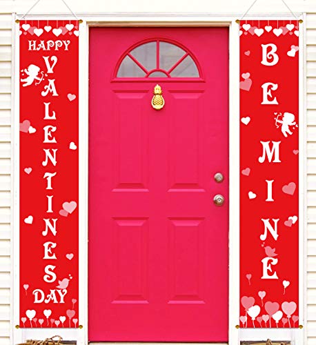 Product Cover Valentine's Day Banner Decorations -V-Day Porch Sign Door House Party Decor Supplies