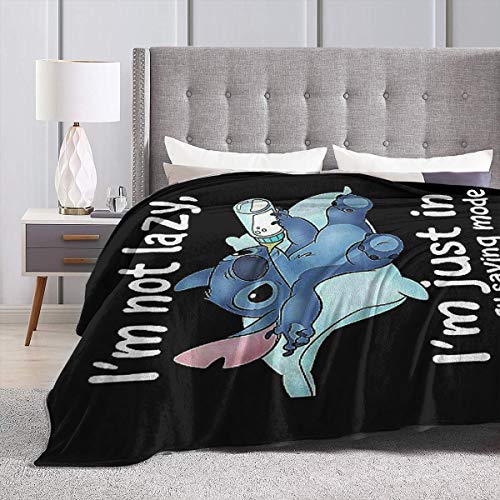 Product Cover ZMBEN Blanket Throws Sti-tch Energy Cozy Micro Fleece Soft Quilt for Room Kid Presents 50