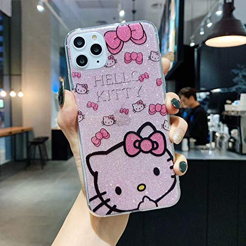 Product Cover iPhone 11 Pro Max Colorful Rainbow Cartoon Hello Kitty Case for iPhone 11 Pro Max 6.5-inch Deluxe Shiny TPU Cover Cute Case (D4)