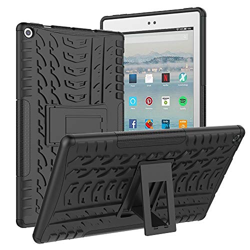 Product Cover ROISKIN Tablet 10 Inch Case Cover (9th/7th Generation,2019/2017 Released), [Kickstand Feature] Dual Layer Heavy Duty Shockproof Impact Resistance Protective Case,Black