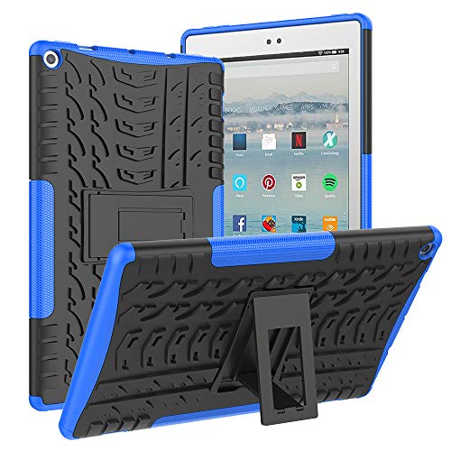 Product Cover ROISKIN Amazon Fire 10 Tablet Case (2019/2017 Released 9th/7th Generation), [Kickstand Feature] Dual Layer Heavy Duty Shockproof Impact Resistance Protective Case for All-New Kindle Fire HD 10,Blue