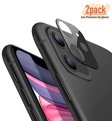 Product Cover Supcase Camera Lens Protector Designed for iPhone 11, [2 Pack] Ultra Thin 9H Hardness Anti-Scratch Tempered Glass Back Camera Lens Cover Film for iPhone 11 6.1 inch (Black)