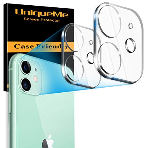 Product Cover [ 2 Pack] UniqueMe Camera Lens Protector for iPhone 11 Tempered Glass, [New Version] Add Cameras Flash Circle