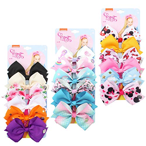 Product Cover JoJo Siwa Bows Girls Hair Bows 5 Inches Barrettes for Kids (18pcs/3set)