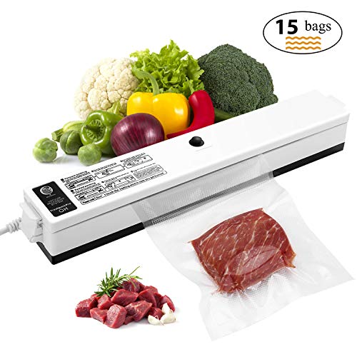 Product Cover Vacuum Sealer, Etrigger Automatic Vacuum Sealing Machine for Both Dried and Wet Fresh Food, Suitable for Camping and Home Use(Provide 15pcs Vacuum Sealer Bags of 20 × 25cm)