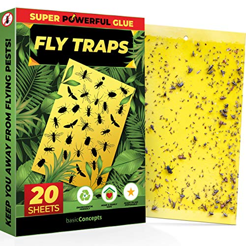 Product Cover Fruit Fly Traps (20 Pack), Yellow Sticky Traps (Indoor and Outdoor), Gnat Sticky Traps, Fruit Fly Killer, Plant Bug Sticky Traps (Aphids, Whiteflies, and More), Gnat Trap, Fruit Fly Traps for Kitchen