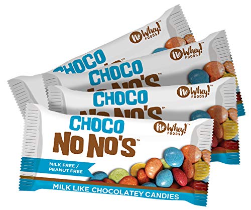 Product Cover No Whey Foods - Choco No No's (4 Pack) - Vegan Chocolate Candy - Dairy Free, Peanut Free, Nut Free, Soy Free, Gluten Free
