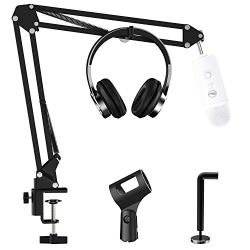 Product Cover SIGSIT Modified Microphone Stand with Headphone Hook Suspension Boom Scissor Arm Stand Mic Clip Holder 3/8