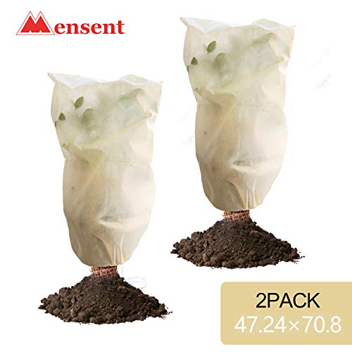 Product Cover Mensent Upgraded Plant Cover Square Warm Worth Frost Blanket - Shrub Jacket, Rectangle Plant Cover for Season Extension&Frost Protection. W47.24×H70.87(2 Pack)