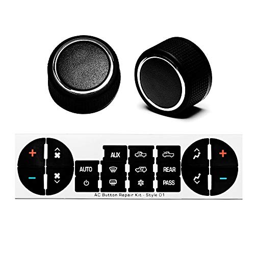 Product Cover Replacement GM 22912547 Rear Radio Volume Control Knob Button,Gift AC Dash Button Repair Kit for Select GM Vehicles for 07-14 Chevrolet Chevy GMC Buick Cadillac(Pack of 2)