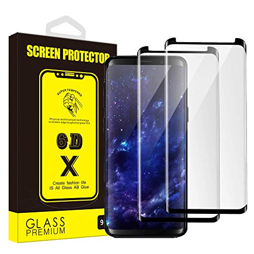 Product Cover Yoyamo (2 Pack) Tempered Glass Nv11 Screen Protector for Samsung Galaxy Note 8, Case Friendly - Black
