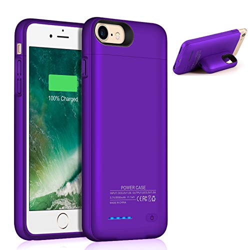 Product Cover AEDLYK Battery Case for iPhone 6/6S/7/8 3000mAh Rechargeable Charging Case Magnetic Slim Phone Stand External Battery Pack Protective Charger Case for iPhone 6/6s/7/8 (4.7inch) (Purple)