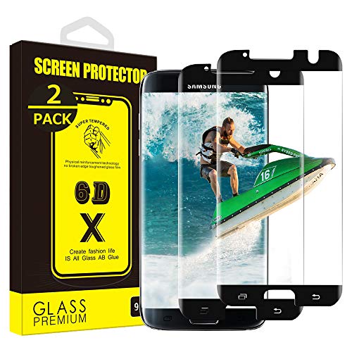 Product Cover [2 Pack] Yoyamo Ty013 Tempered Glass Screen Protector for Samsung Galaxy S7 Edge,3D Curved Tempered Glass, Easy Installation, Case Friendly Samsung Galaxy S7 Edge Screen Protector