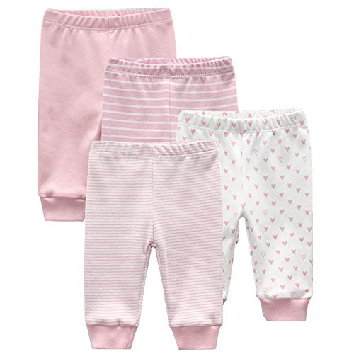 Product Cover Kiddiezoom 4-Pack Newborn Pants Baby and Toddler Unisex Cotton Trousers Pants