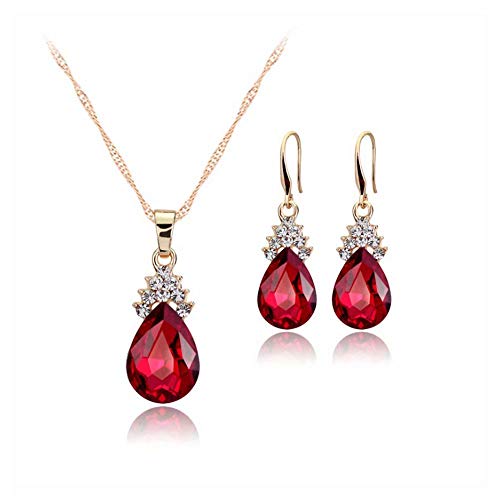 Product Cover drops of water necklace earrings diamond women set of charm jewelry crystal pendant earrings