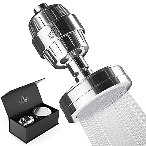 Product Cover Luxury Shower Filter Water Purifier - 15 Stage Shower head Water Softener - Remove Chlorine, Fluoride, Hard Water, Rust, Mineral Buildup - Ionic Treatment Adds Vitamin C and E by Exclusive Home Goods