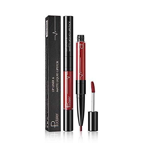 Product Cover Flurries 2 in 1 Double-end Lipstick Lipliner - Liquid Lipstick Lip Liner Pencil Gloss for Women Girls - Waterproof Long Lasting Durable Moisturizing Beauty Make-up Cosmetics - 2 Kinds 32 Colors