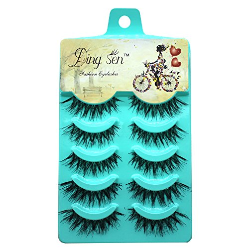 Product Cover 5 Pairs False Eyelashes for Womens Girls Fake Eyelashes Long Makeup Cross Thick False Eyelashes Eye Lashes Nautral