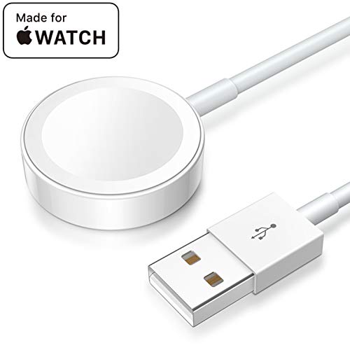 Product Cover for Apple Watch Charger Wireless Smart Watch Magnetic Charging Cable for Apple Portable Charging Cord Magnetic Charging Pad for iWatch Series 5/4/3/2/1 Compatible Size 44mm/42mm/40mm/38mm-White