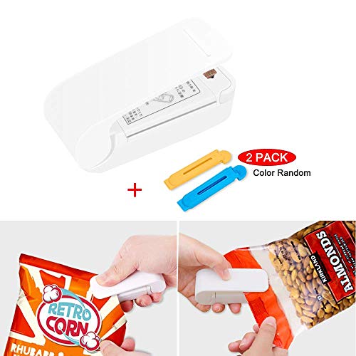 Product Cover Mini Bag Sealer Heat Sealer Handheld Portable Bag Resealer Sealer, Mini Sealing Machine for Chip Bags, Food Saver Storage Bags, Snack, Cereal Bags and Thick Plastic Bags(Battery Not Included)-White