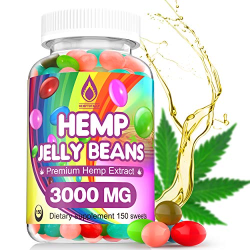 Product Cover Hemp Jelly Beans for Pain, Stress & Anxiety Relief - Hemp Extract Jelly Beans Reduce Inflammation, Improve Sleep, Boost Mood, 3000mg Premium Hemp Infused Jelly Beans Natural, Organic │Made in USA