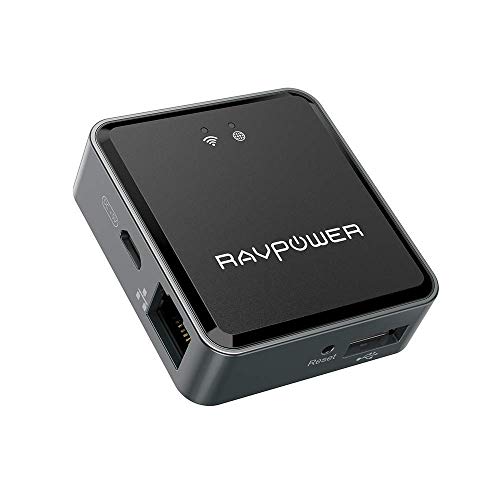 Product Cover RAVPower Filehub, Travel Router N300, Hotspot WiFi Devices, WiFi Bridge/Range Extender/Access Point/Client Modes, DLNA NAS Sharing Media Streamer - HooToo TripMate Nano Update Version