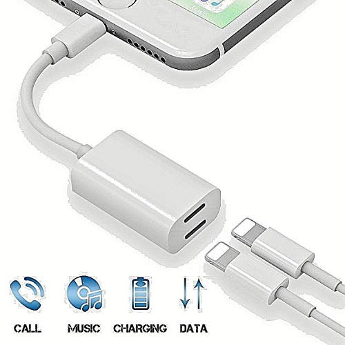 Product Cover [Apple MFi Certified] Lightning Headphone Earphone Adapter Aux Splitter,Dual Lightning Adapter 2 in 1 Headphone Audio Charge Compatible with iPhone ipad Earphone Cable Accessories Support iOS 13