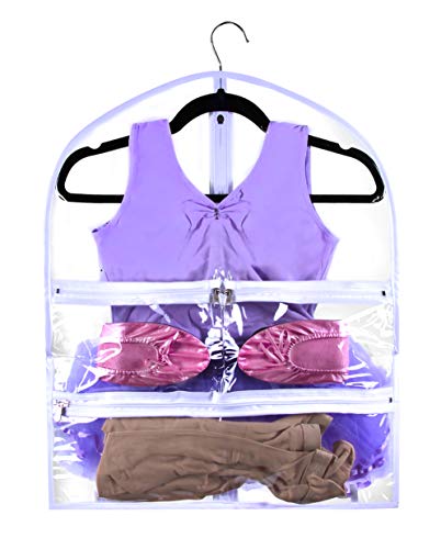 Product Cover Small Clear Dance Garment Bag 19 inch x 24 inch Suit, Dress, and Costumes Hanging Travel Storage for Clothes, Shoes, and Accessories Water-Resistant Organizer (2)