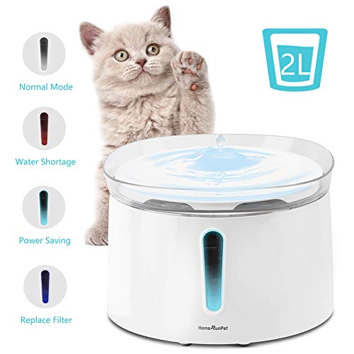 Product Cover HomeRunPet Cat Water Fountain, 68oz/2L Automatic Pet Water Dispenser, Ultra Quiet Indoor Intelligent Pet Fountain for Multiple Pets