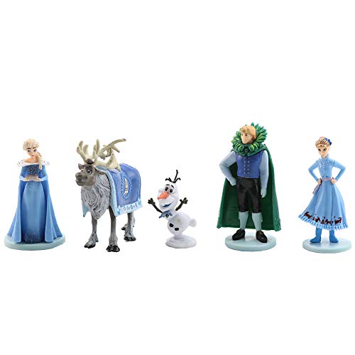 Product Cover 5Pcs Frozen cake topper Action Figure Toys Premium Frozen Cake Toppers Frozen cake decorations and Party Favors for Frozen party supplier birthday