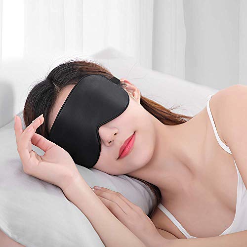 Product Cover LiweikeMX Natural Silk Eye Mask for Sleeping, Super Smooth Sleeping Mask for Women and Men-Fully Adjustable Strap-Ga001