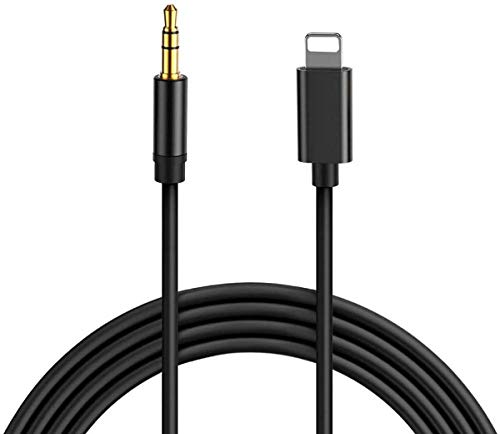 Product Cover [Apple MFi Certified] iPhone to 3.5mm Car AUX Stereo Audio Cord, Lightning to 3.5mm AUX Cable for iPhone 11/11 Pro/XS/XR/X 8 7, iPad, iPod to Car Stereo, Speaker, Headphone, Support iOS 13 (Black)