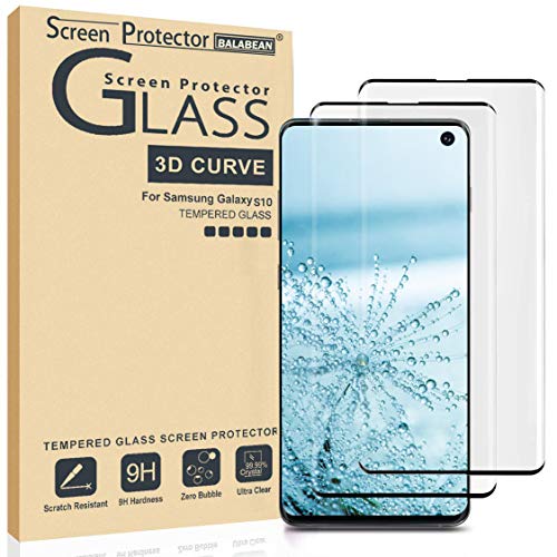 Product Cover (2 Pack) Galaxy S10 Screen Protector 3D Curved Glass, [Case Friendly] [Bubble Free] Ultra Thin HD Clear 9H Hardness Anti-Scratch Crystal Clear Screen Protector for Samsung Galaxy S10 (NOT S10 Plus)