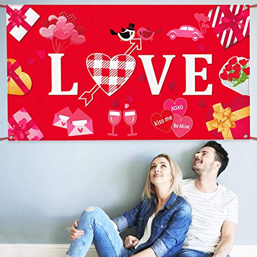 Product Cover Valentines Love Banner | Extra Large Fabric 70