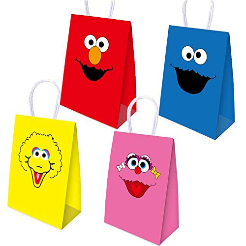 Product Cover 16pcs Sesame Street Party Bags Goody Favor Bags For Kids Adults Birthday Party Sesame Street Themed Party Supplies Favors
