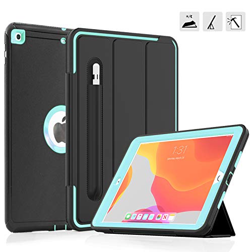 Product Cover Neepanda Case for iPad 10.2 inch 2019, [Built-in Screen Protector] Heavy Duty Shockproof Protective Smart Cover with Leather Stand for iPad 7th Generation 10.2