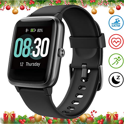 Product Cover UMIDIGI Smart Watch Uwatch3 2019 Version 5ATM Waterproof, Fitness Tracker Watch with Pedometer Heart Rate Monitor Sleep Tracker for Android, Smartwatch Compatible with iPhone Samsung (Onyx Black)