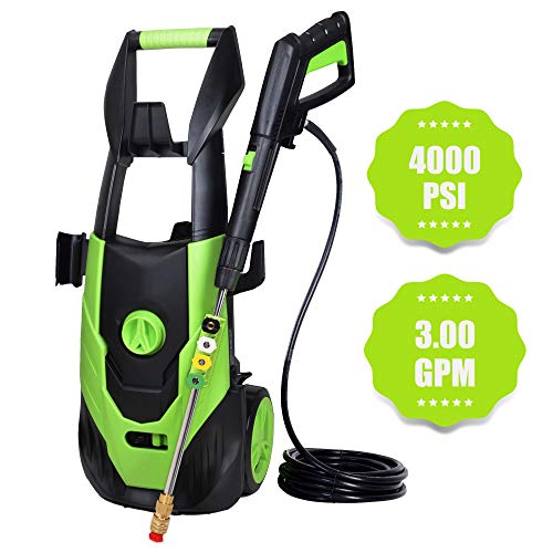 Product Cover Azoran Electric Pressure Washer 4000PSI 3.0GPM, Power Washer Machine with 5 Interchangeable Tips, Garden Washer with Metal Spray Gun and 20Ft High Pressure Hose
