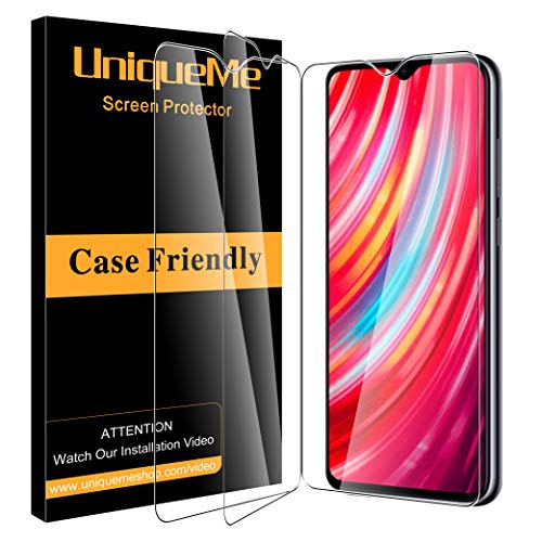 Product Cover [3 Pack] UniqueMe Screen Protector for Xiaomi Redmi Note 8 Pro Tempered Glass, 9H Hardness Bubble Free